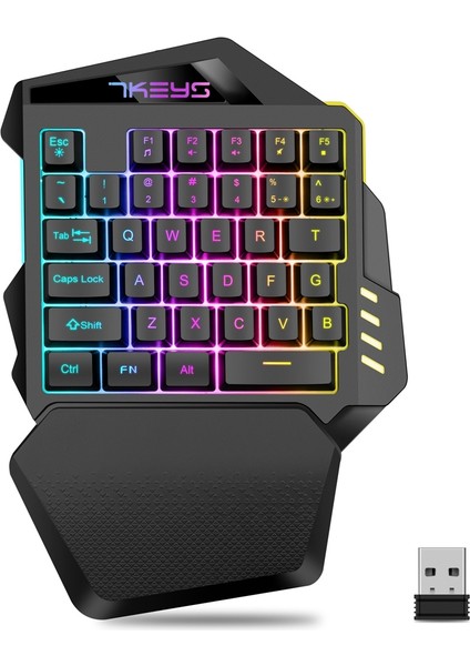 Bir El Mekanik Kablosuz Oyun Klavyesi Rgb Arkadan Aydınlatmalı Pc Gamer Için Taşınabilir Mini Klavye Oyun Denetleyicisi (Yurt Dışından)