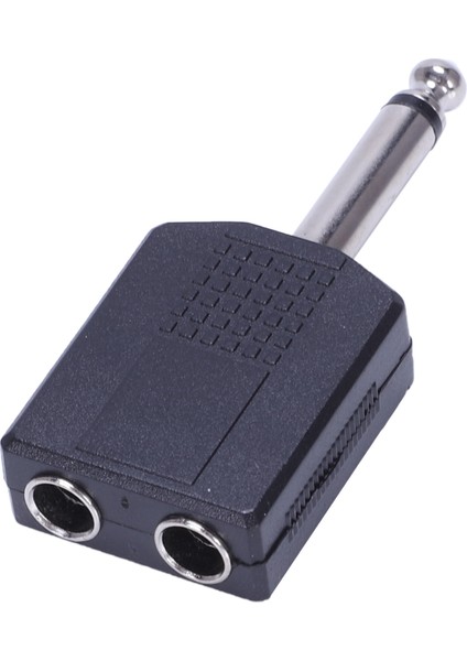 Siyah 6.35 1/4" Erkek - Çift Dişi Mono Y Kablosu Pa Ses Kablosu Adaptörü (Yurt Dışından)