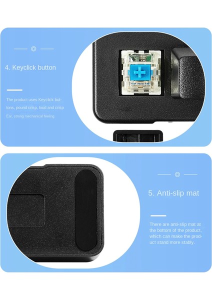 USB Özel Programlama Makro Düğmesi Klavye 3 Tuş Kopyala Yapıştır Mini Düğme Photoshop Oyun Mekanik Klavye Beyaz (Yurt Dışından)