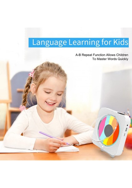 Taşınabilir Bluetooth CD Çalar, Duvara Monte CD Çalar Uzaktan Kumandalı Ev Sesli Müzik Çalarlar, LCD Ekran-Ab Tak (Yurt Dışından) fiyatları