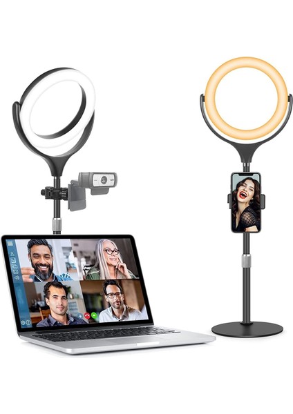 Tripod ile Dizüstü Halka Işık, Cep Telefonu LED Halka Işık Masa Masa Halka Lamba Toplantı-B Için Video Konferans Işık (Yurt Dışından) modelleri