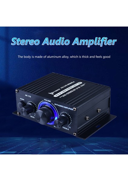 -170 Ses Güç Amplifikatörü Kablosuz Hifi Stereo Ses Güç Amplifikatörü 200W + 200W Rca Girişli Ev Araba Amplifikatörü (Yurt Dışından)