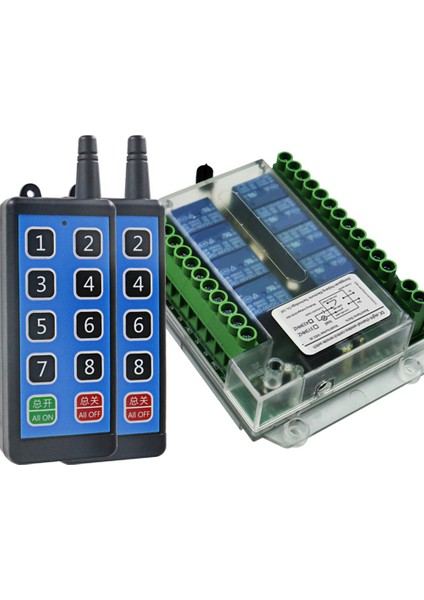 8 Kanal Kablosuz Rf Uzaktan Kumanda Anahtarı 12V/24V/36V 433MHZ Uzaktan Kontrol Kablosuz Uzaktan Motor Kontrol Anahtarı DC9V-72V (Yurt Dışından)