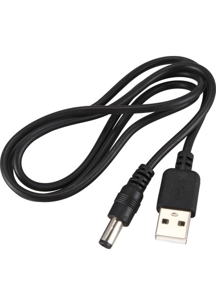 USB Kablosu 5.5mm / 2.1mm 5V Dc Barrel Jak Güç Kablosu (Siyah, 75CM) (Yurt Dışından)