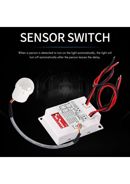 12V 24V Pır Hareket Sensörü Anahtarı Ir Kızılötesi Insan Indüksiyon Zaman Geciktirme Rölesi Anahtarı Koridor LED Işık Zamanlayıcı Anahtarı (Yurt Dışından)
