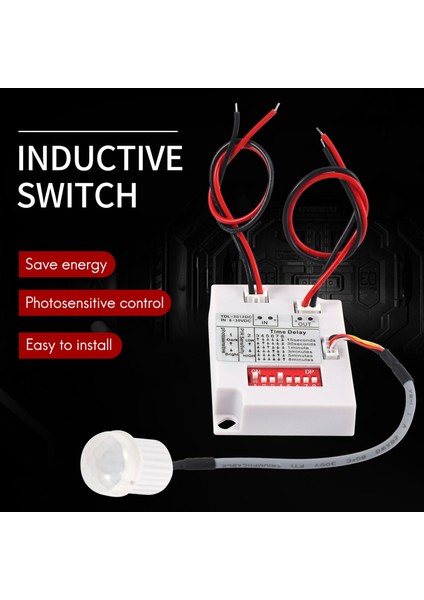 12V 24V Pır Hareket Sensörü Anahtarı Ir Kızılötesi Insan Indüksiyon Zaman Geciktirme Rölesi Anahtarı Koridor LED Işık Zamanlayıcı Anahtarı (Yurt Dışından)