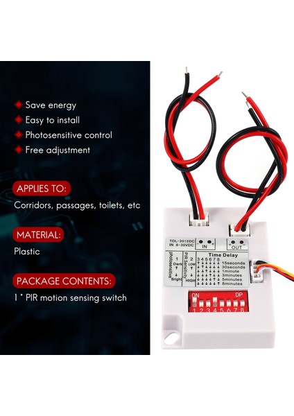 12V 24V Pır Hareket Sensörü Anahtarı Ir Kızılötesi Insan Indüksiyon Zaman Geciktirme Rölesi Anahtarı Koridor LED Işık Zamanlayıcı Anahtarı (Yurt Dışından)