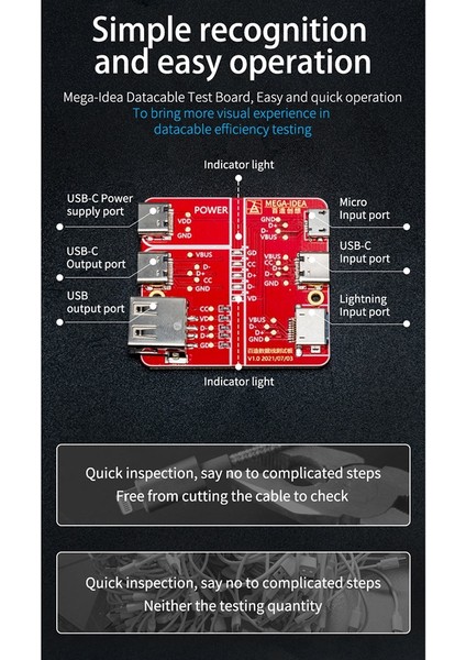 Type-C/android Hızlı Kablo Testi Için Veri Hattı Sürekliliği Algılama Kartı Armatürü Veri Esnek Süreklilik Algılama (Yurt Dışından) fırsatları