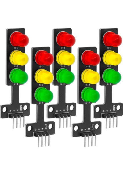 5x LED Trafik Işığı Modülü Dıy Mini Trafik Işığı 3.3-5V ile Uyumlu (Yurt Dışından)