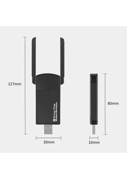 Kablosuz Ağ Kartı Adaptörü USB Wifi Adaptörü 650MPBS 802.11AC/B/G Pc Windows Için Wifi Alıcısı Ağ Kartı (Yurt Dışından)