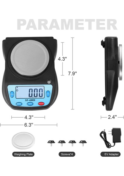 Dijital Laboratuvar Terazisi 600G x 0.01G LCD Analitik Terazi Elektronik Tartı Laboratuvar Hassas Ölçekli Mutfak Terazisi, Abd Plug (Yurt Dışından)