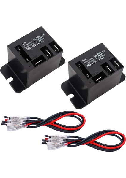 2 Adet Güç Rölesi DC12V Bobin, 30A Spdt(1no 1nc) 120, 10 Hızlı Bağlantı Terminalli KABLOLAR(DC12V) (Yurt Dışından)