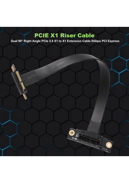 Pcıe X1 Yükseltme Kablosu Çift 90 Derece Dik Açı Pcıe 3.0 X1 - X1 Uzatma Kablosu 8gbps Pcı Express 1x Yükseltme Kartı 20CM (Yurt Dışından)