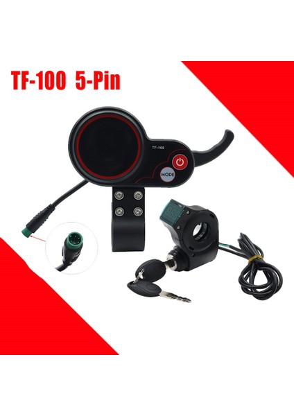 TF-100 Ekran Panosu 5pin + Kontak Kilidi Anahtarı Uzun Kablo Elektrikli Scooter Parçaları Için Scooter Hız Göstergesi (Yurt Dışından) fırsatları