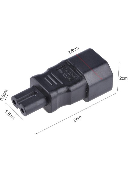 Iec 320 C14 Erkek - C7 Dişi Güç Adaptörü Uzatma Seyahat Dönüştürücü (Yurt Dışından)