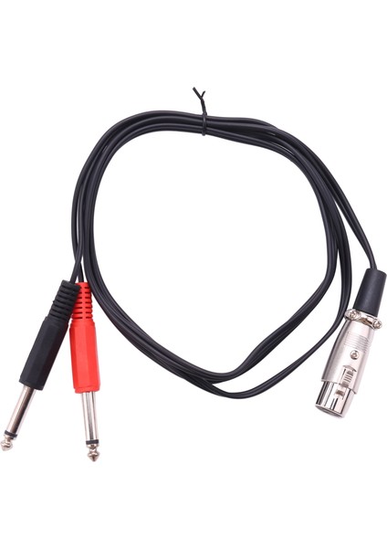Xlr Dişi Soket Çift Mono 6.35MM 1/4 Inç Mono Erkek Jak Tak Stereo Ses Kablo Kordon Tel Mic Mikser Amplifikatör Ses Kartı (5ft) (Yurt Dışından)