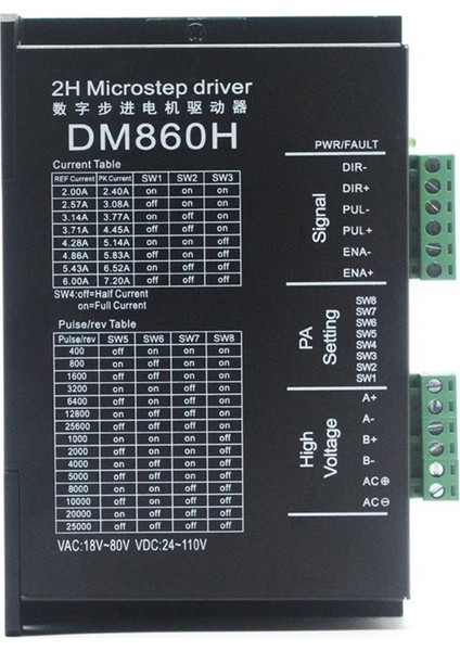 Microstep Drive DM860H Dsp Dijital Tip 57/86 Dma Için Fanlı Step Motor Sürücüsü (Yurt Dışından)