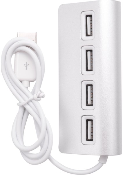 USB Hub, Macbook'lar, Pc'ler ve Dizüstü Bilgisayarlar Için 11 Inç Korumalı Kabloya Sahip Premium 4 Bağlantı Noktalı Alüminyum USB Hub (Yurt Dışından)