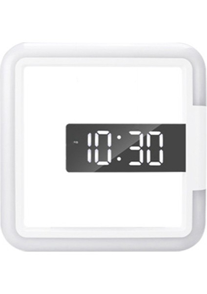 Çok Fonksiyonlu Kare Rgb Saat Ev Termometre Dijital Çalar Saat LED Ayna Duvar Saati (Yurt Dışından)