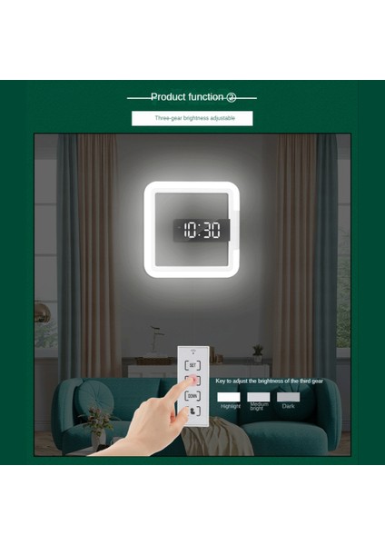 Çok Fonksiyonlu Kare Rgb Saat Ev Termometre Dijital Çalar Saat LED Ayna Duvar Saati (Yurt Dışından) fiyatları