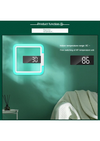 Çok Fonksiyonlu Kare Rgb Saat Ev Termometre Dijital Çalar Saat LED Ayna Duvar Saati (Yurt Dışından) modelleri