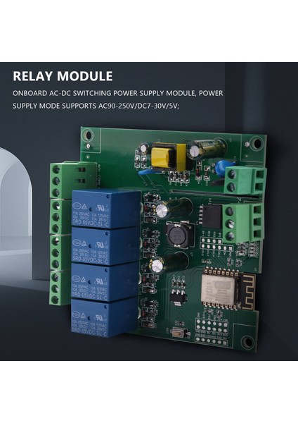 ESP8266 ESP-12F Wıfı Röle Modülü 4 Kanal AC90-250V/DC7-30V/5 V Gecikme Röle Anahtarı Ide Akıllı Ev Iot Uzaktan (Yurt Dışından)