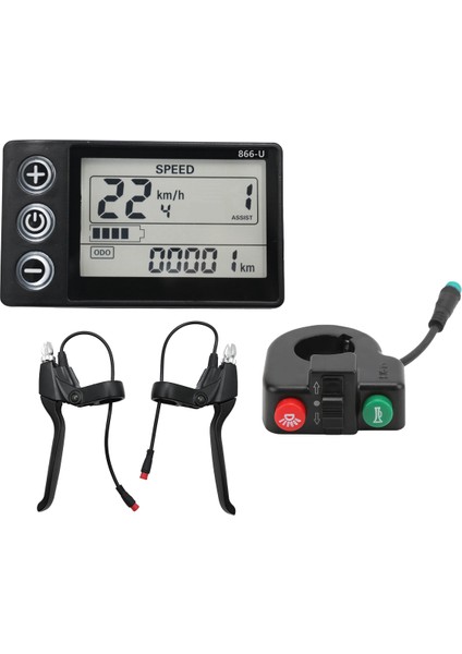 24V 36V 48V 60V 866 Denetleyici Dashboard + Fren Kolu + Anahtarı Elektrikli Bisiklet LCD Ekran Elektrikli E-Bisiklet Scooter (Yurt Dışından)