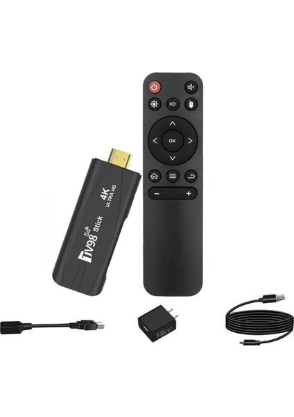 TV98 Tv Stıck 2G+16G ANDROID12.1 2.4g 5g Wifi Android Akıllı Tv Kutusu 4K 60FPS Set Üstü Kutu (Abd Plug) (Yurt Dışından)