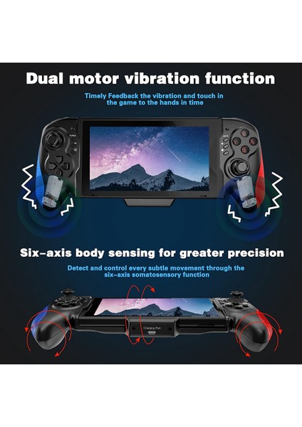 Tutma Kolu Oyun Kumandası Anahtarı/oled, Tek Parça Joypad 6 Eksenli Gyro Çift Motorlu Titreşime Sahip Ergonomik Tasarım (Yurt Dışından) modelleri