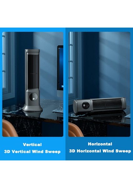 Masaüstü Bladeless Fan, USB Şarj Edilebilir Taşınabilir Klima 3 Hız Sessiz Masa Kulesi Fanı (Yurt Dışından) modelleri