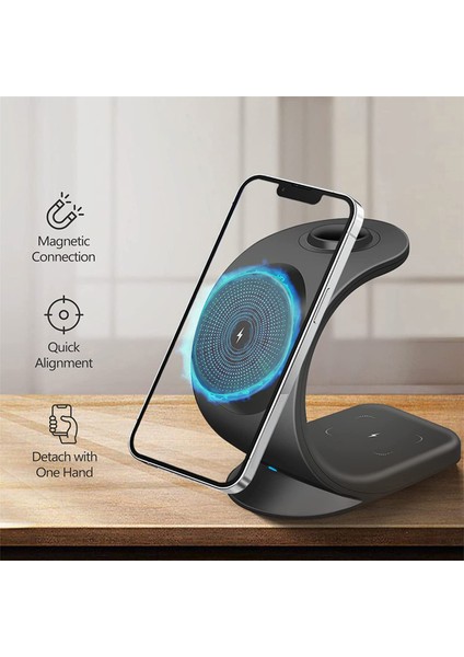 3'ü 1 Arada Manyetik Kablosuz Şarj Cihazı, 13 12 Plus Pro Max, 1-8 Için Şarj Istasyonu Standı, (Yurt Dışından) fiyatları