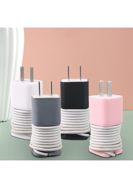 13 12 Şarj Koruyucu Kılıf 18 W 20 W Silikon Kapak Kabuk USB Kablosu Koruyucu Veri Kablosu Sarıcı, Pembe (Yurt Dışından)