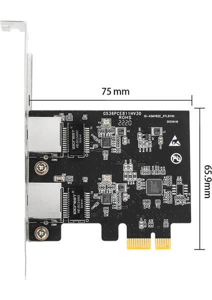 Pcıe Çift Gigabit Ethernet Denetleyici Kartı RTL8111H Cips Sunucu Ağı 2 RJ45 Bağlantı Noktası Lan Adaptörü Zcard 10/100/1000 Mbps (Yurt Dışından)