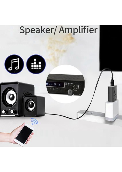 4 In 1 USB Bluetooth 5.0 Ses Alıcısı Verici Adaptörü Rca 3.5 mm Pc Tv Kulaklık Ev Araba Stereo (Yurt Dışından)