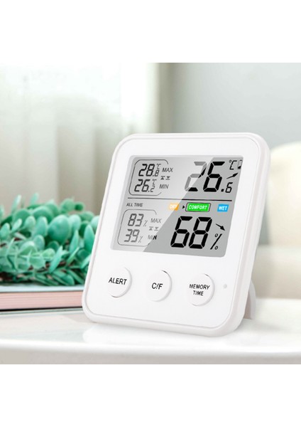 Dijital Termometre Higrometre Kapalı Hava Istasyonu Odası Yatak Odası Mini Termometre Nem Monitörü-Beyaz (Yurt Dışından) modelleri