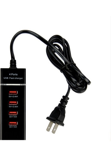 4 Port USB Hızlı Şarj Seyahat Adaptörü 5 V 3A Qc 3.0 Telefonlar Için Hızlı Şarj Cep Telefonu Için USB Hub Abd Plug Siyah (Yurt Dışından)