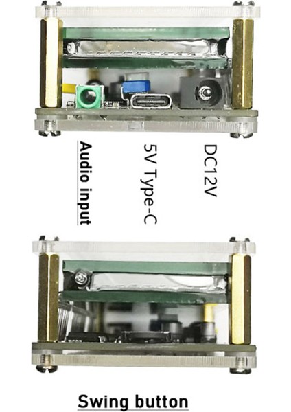 VFD2515 Müzik Spektrumu Saat Ekran Ses Kontrolü Seviye Göstergesi Ritim Analiz Cihazı Vu Metre USB Type-C 5V 12V (Yurt Dışından)