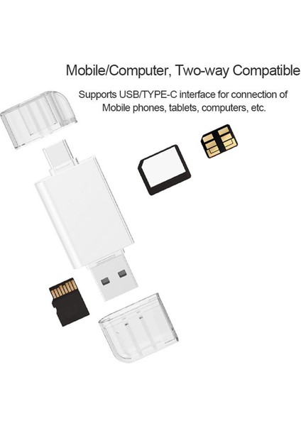 Usb-C Tip C /usb 2.0 - Nm Nano Hafıza Kartı Tf - Cep Telefonu ve Amfi Için Sd Kart Okuyucu, Dizüstü Bilgisayar (Yurt Dışından)