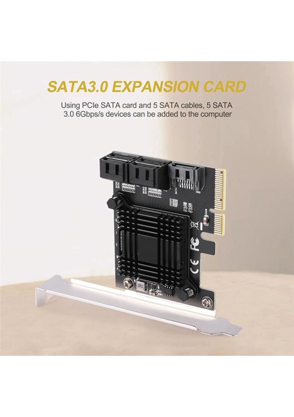 Pcıe - 5 Bağlantı Noktalı Sata Iıı 6 Gb/sn Sata Denetleyici Genişletme Kartı JMB585 Bilgisayar Kasası Adaptör Kartı (Yurt Dışından) fiyatları