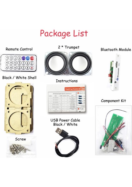 Kabuklu Dıy Elektronik Kiti Bluetooth Hoparlör Parçaları Şeffaf Akrilik Kabuk (Yurt Dışından) fiyatları