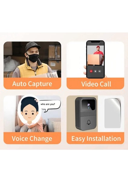 Zil ile Akıllı Wifi Video Kapı Zili, Kablosuz Uzaktan Monitör, Güvenlik Kapı Halkası Interkom Kamera Kapı Zili Gözetim (Yurt Dışından) fiyatları