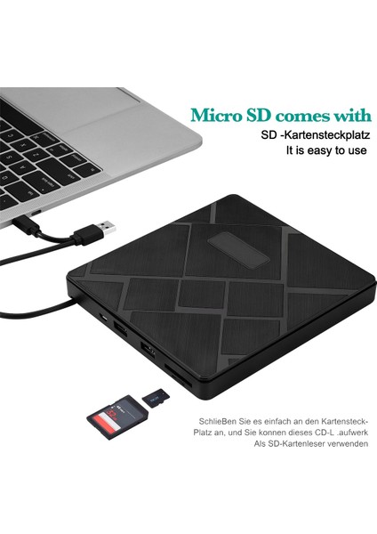 Usb3.0 DVD Yazıcı DVD Rw CD Yazıcı Harici Optik Sürücü Cd/dvd Oynatıcı Dizüstü Windows Pc Için Tf/sd Kart Okuyucu (Yurt Dışından) fırsatları
