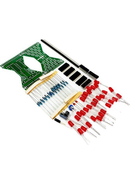 30 Elektronik Kum Saati LED Dıy Kiti Çift Katmanlı Pcb Kurulu Bileşenleri Lehimleme Uygulama Paketi Kırmızı LED Kırmızı Işık (Yurt Dışından)