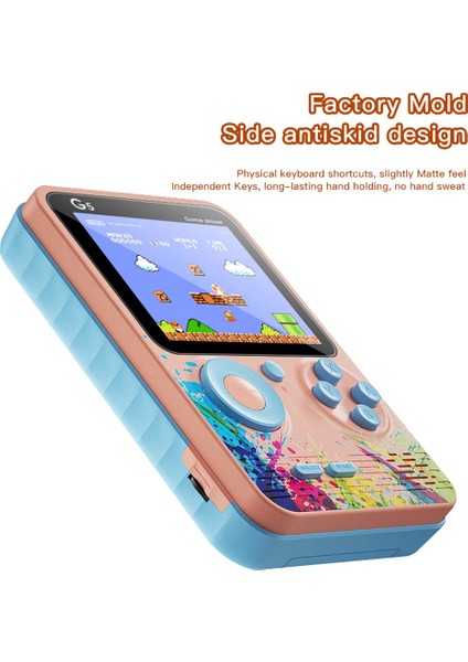 G5 Retro Video Oyun Konsolu Elde Taşınabilir Oyun Oyuncu 3.0 Inç Cep Oyun Denetleyicisi Dahili 500 Oyun, Gri-Mavi (Yurt Dışından) modelleri