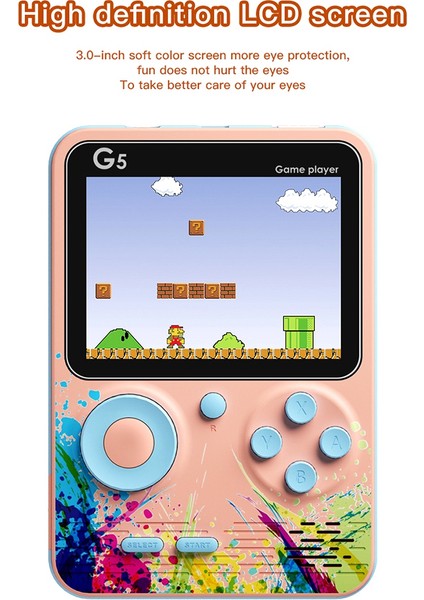 G5 Retro Video Oyun Konsolu Elde Taşınabilir Oyun Oyuncu 3.0 Inç Cep Oyun Denetleyicisi Dahili 500 Oyun, Gri-Mavi (Yurt Dışından) fırsatları