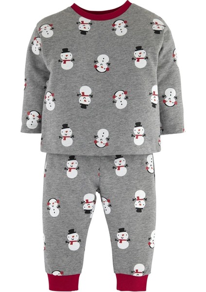 Unixes Kardan Adam Pamuk&cotton Yılbaşı Çocuk Pijama Takımı