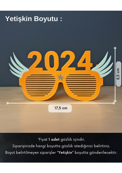 Alvina Atölye 2024 Parti Gözlüğü - Yılbaşı Fotoğraf Dekoru - Bioplastik