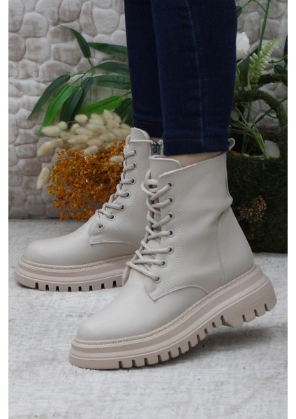 351271 Bej Kalın Taban Sıcak Astar Kadın Bot modelleri