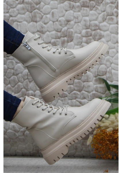 351271 Bej Kalın Taban Sıcak Astar Kadın Bot indirimleri