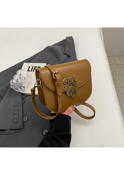 Çanta Kadın Retro Moda Üst Düzey Eyer Çantası Niş Banliyö Omuz Crossbody Çantası (Yurt Dışından)